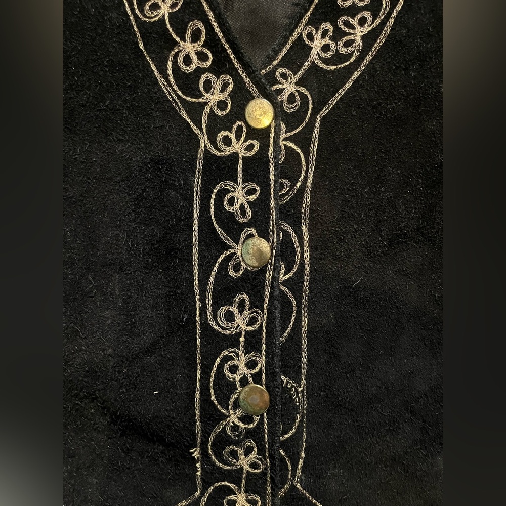 Black Embroidered Vest - image 2